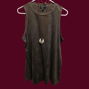 Alyx boho chic sleevles top olive color size XLarge